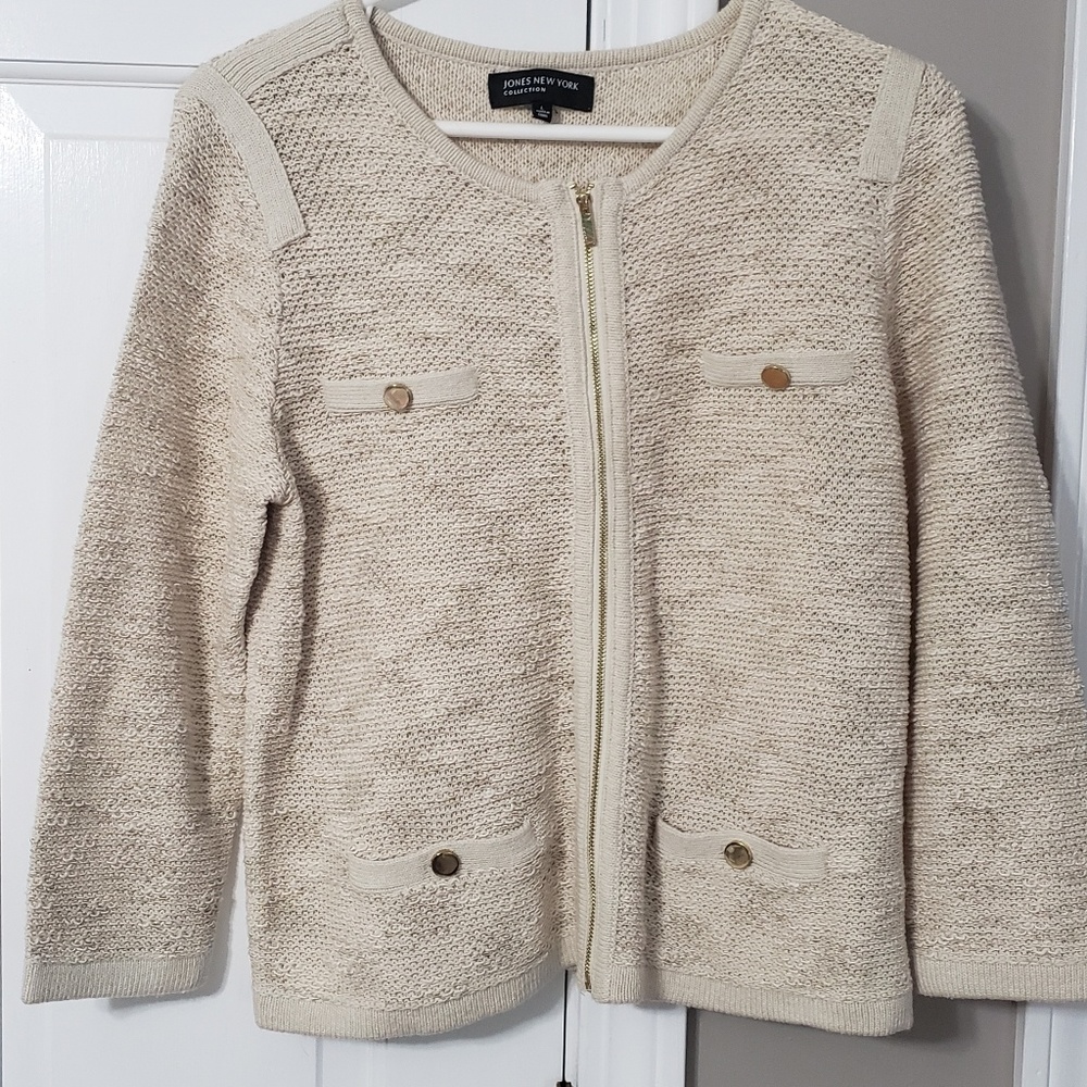 Jones New York Like New Zipper cardigan sweater